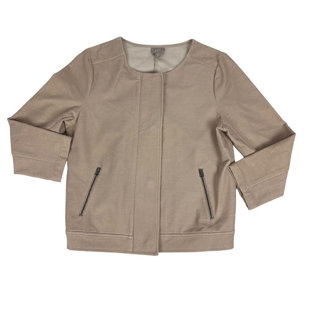J. Jill Front Zip Jacket size Small Sandstone